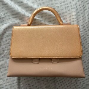 Ted Baker Gold and Blush Top-Handle Satchel